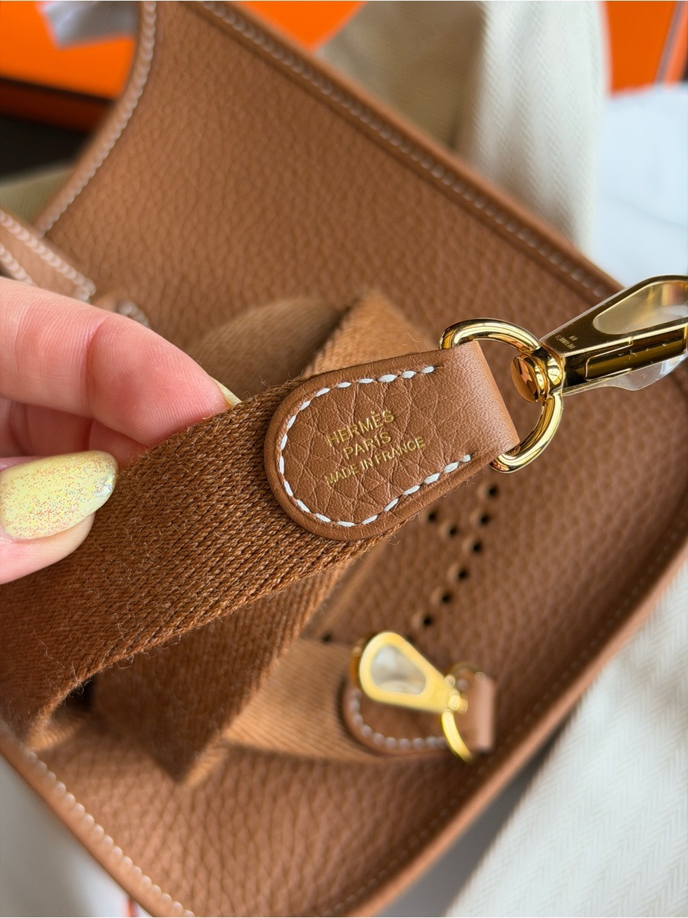 NWT🧡Hermes🧡Mini Evelyne II TPM 16 Gold/Gold (2026 Stamp) - Picture 8 of 10